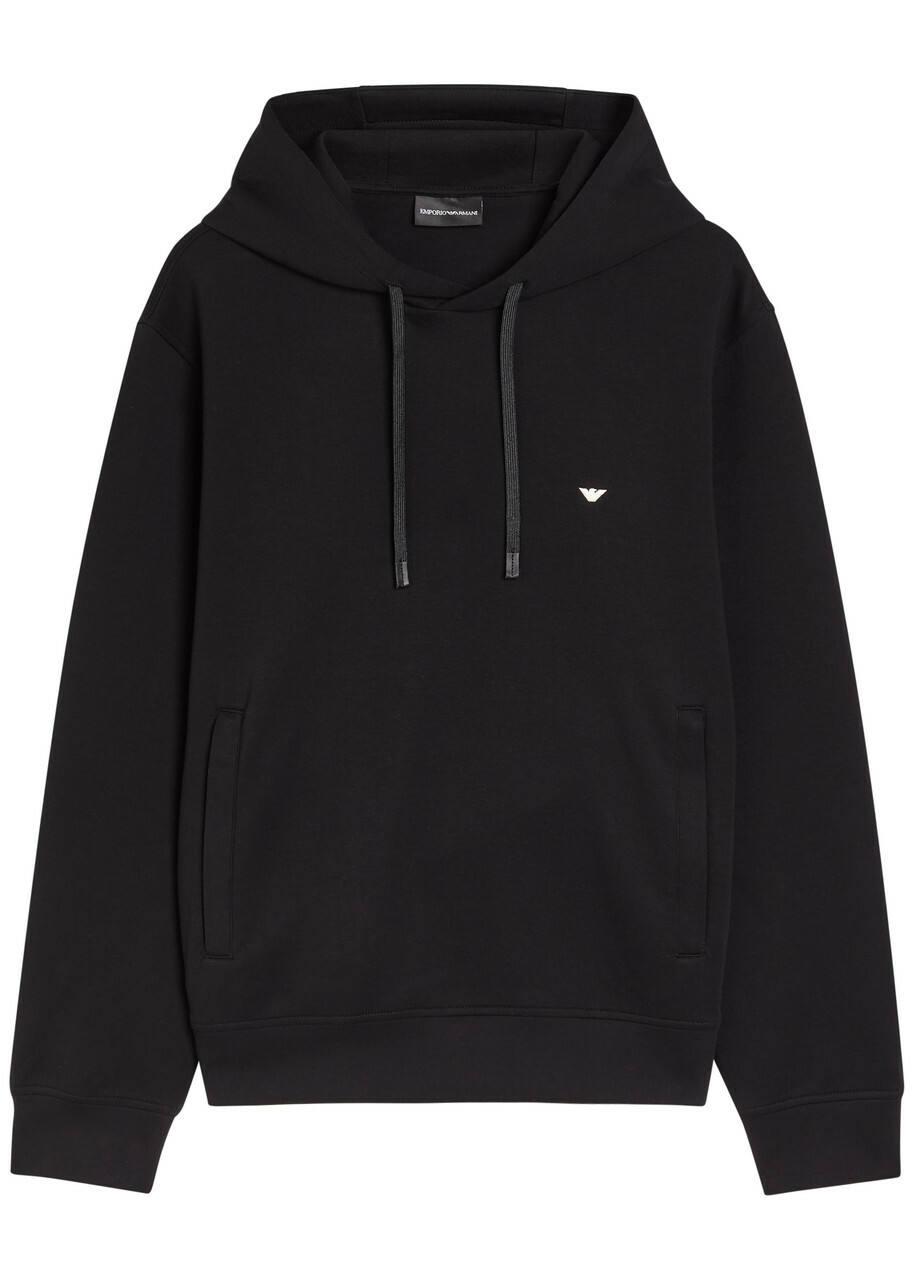 Emporio Armani Hooded Jersey Sweatshirt Black