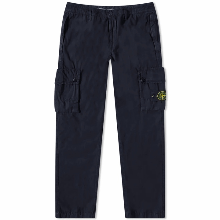 Photo: Stone Island Men's Brushed Cotton Canvas Cargo Pant in Navy