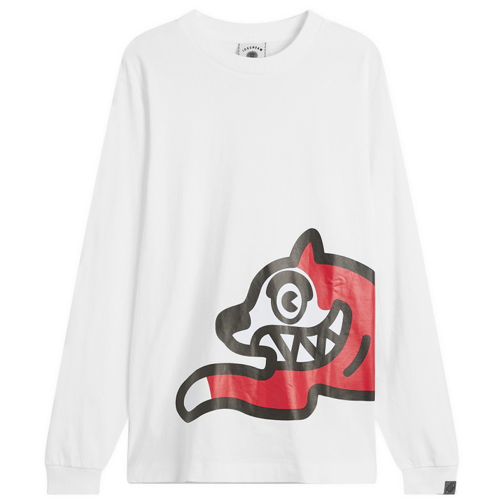 Photo: ICECREAM Men's Jumbo Running Dog Long Sleeve T-Shirt in White