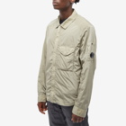 C.P. Company Men's Chrome-R Zip Overshirt in Silver Sage