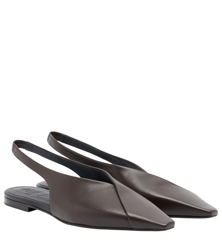 Photo: Brunello Cucinelli Leather slingback flats