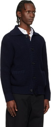 BOSS Navy Spread Collar Cardigan