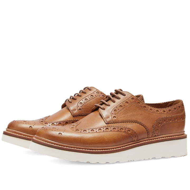 Photo: Grenson Men's Archie V Brogue in Natural Heritage Calf