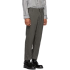 Ann Demeulemeester Black and Beige Cotton Buckley Trousers