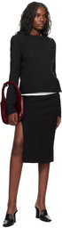 Courrèges Black Oblique Tailored Midi Skirt