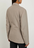 Lemaire Double-breasted Woven Blazer Taupe