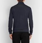 Fendi - Slim-Fit Appliquéd Fleece-Back Tech-Jersey Half-Zip Base Layer - Men - Navy