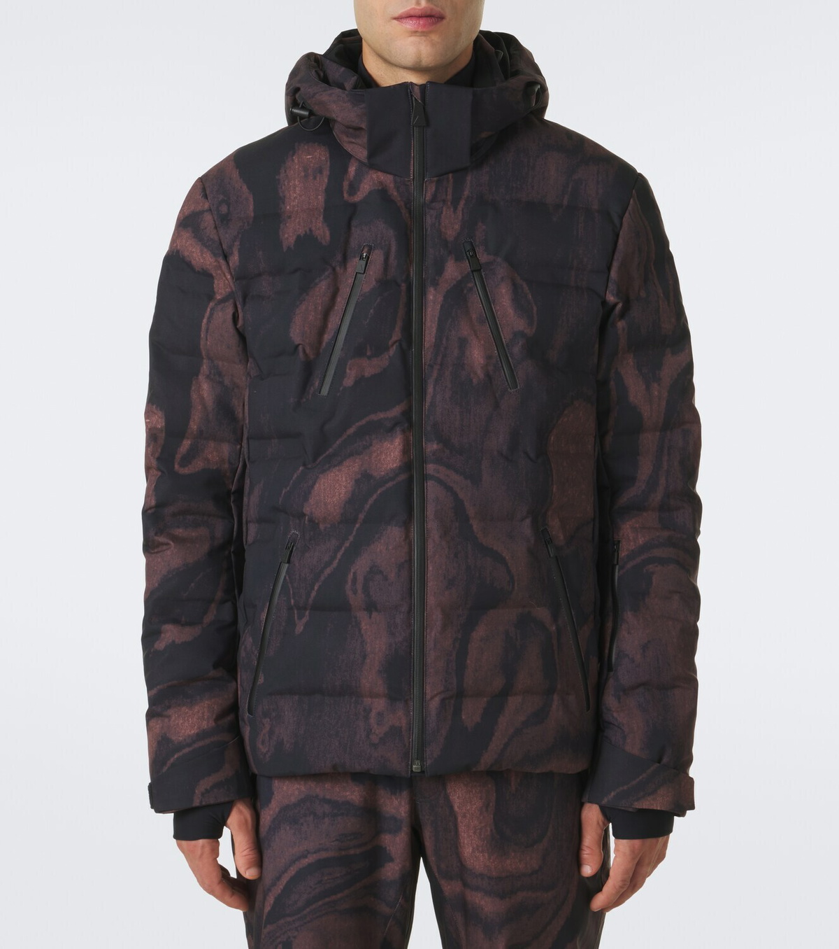 Aztech Mountain Nuke printed hooded down ski jacket