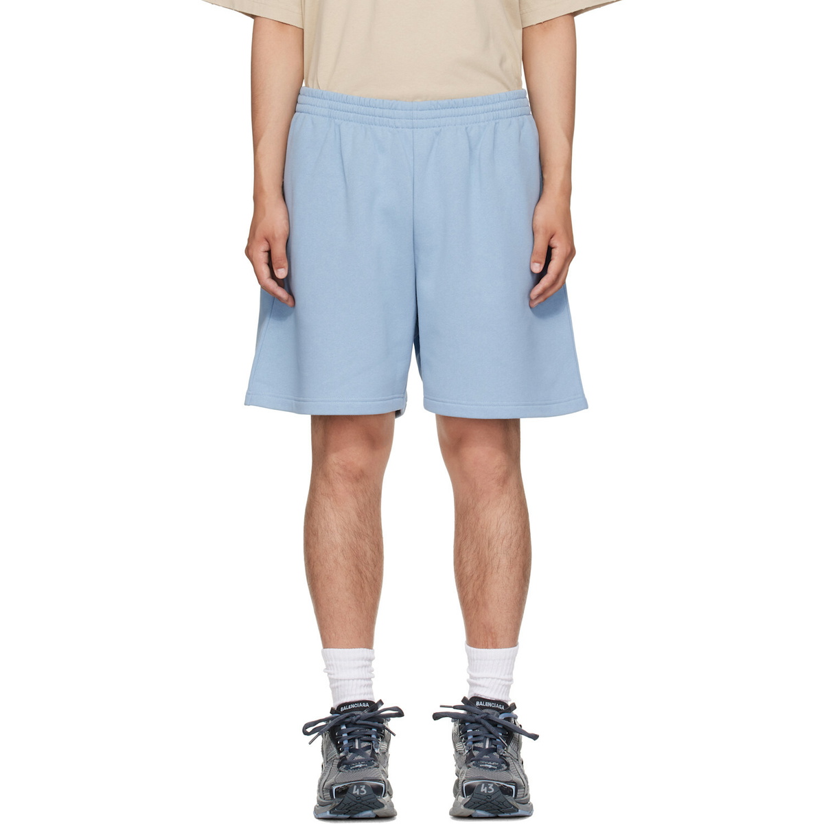 Balenciaga Blue Embroidered Shorts