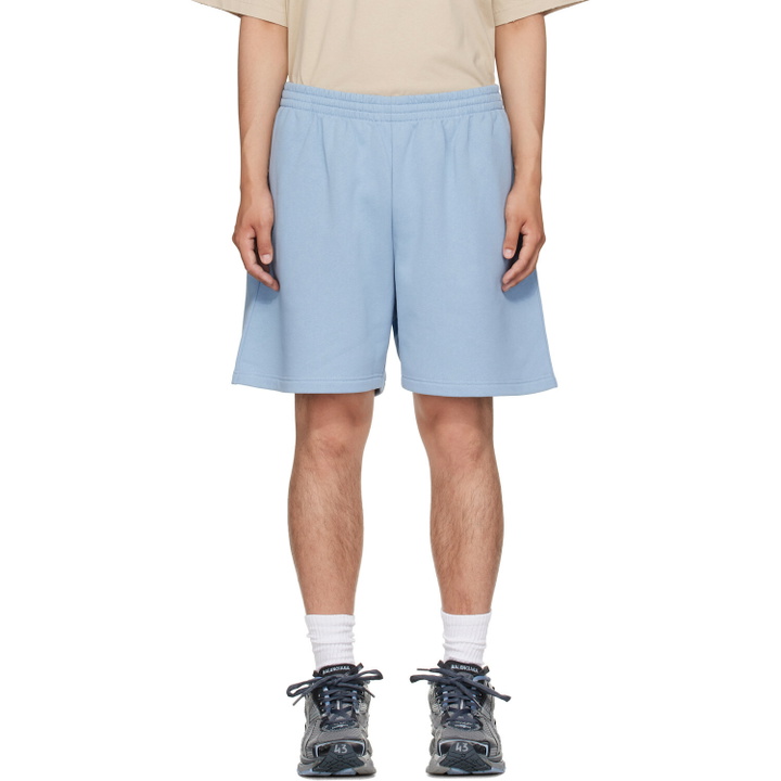 Photo: Balenciaga Blue Embroidered Shorts
