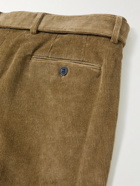 Altea - Tapered Belted Cotton-Blend Corduroy Trousers - Brown