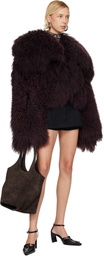The Attico Brown La Scoop Shoulder Bag