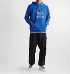 adidas Originals - Logo-Print Loopback Cotton-Jersey Hoodie - Blue