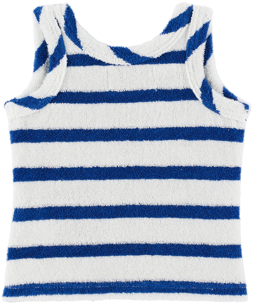 Baby White Striped Tank Top by Bobo Choses on Sale