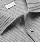 Brioni - Waffle-Knit Cotton Polo Shirt - Gray