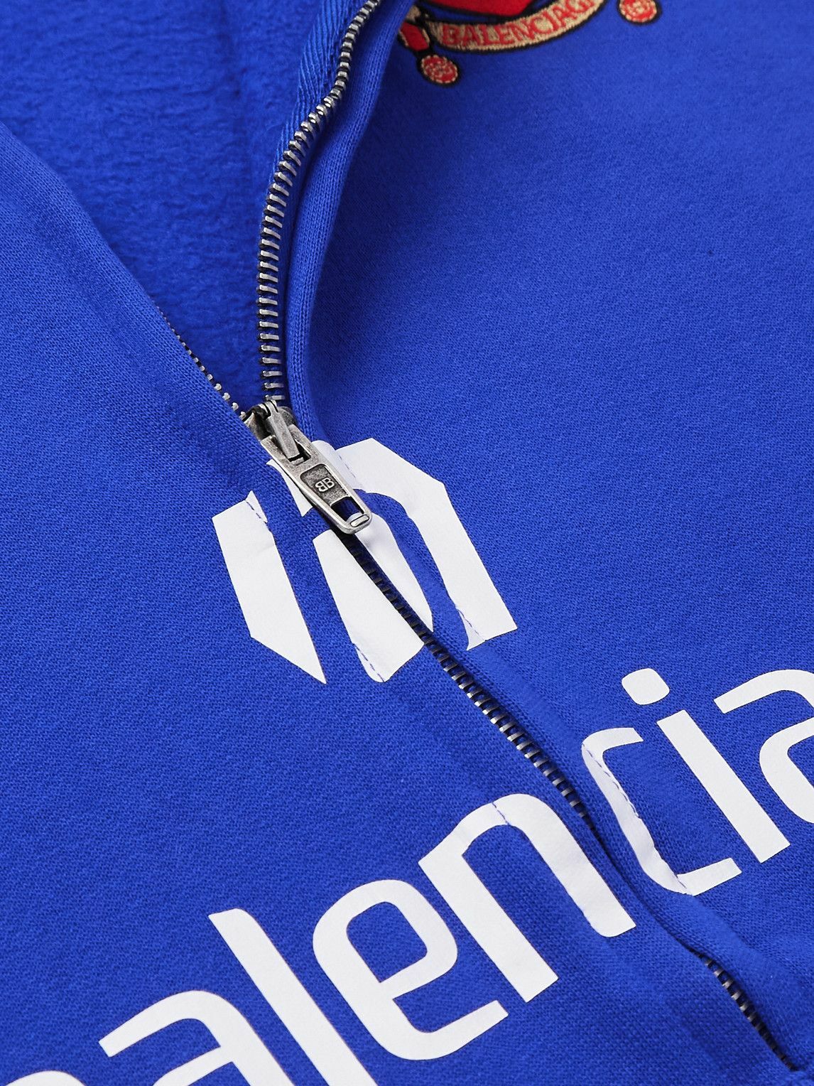 Balenciaga - Oversized Logo-Print Appliquéd Cotton-Jersey Zip-Up