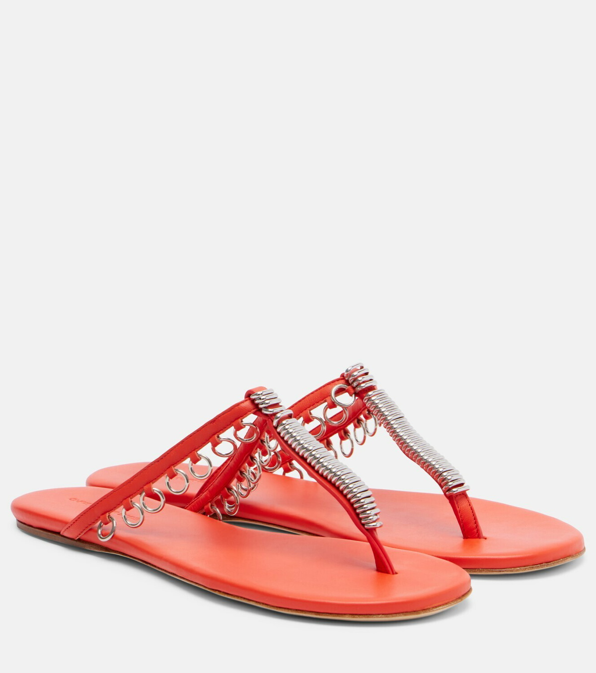 Christopher Esber Pierced embellished leather thong sandals