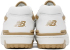 New Balance White & Tan 550 Sneakers