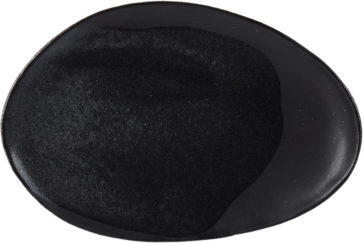 Photo: Jars Céramistes Black L Wabi Oval Plate