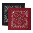 mastermind WORLD Two-Pack Black and Red Skull Bandanas