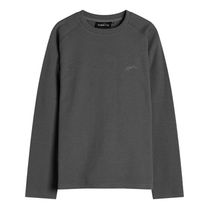 Photo: Mellow Clo Men's Everyday Waffle Longsleeve Top in Onyx Grey