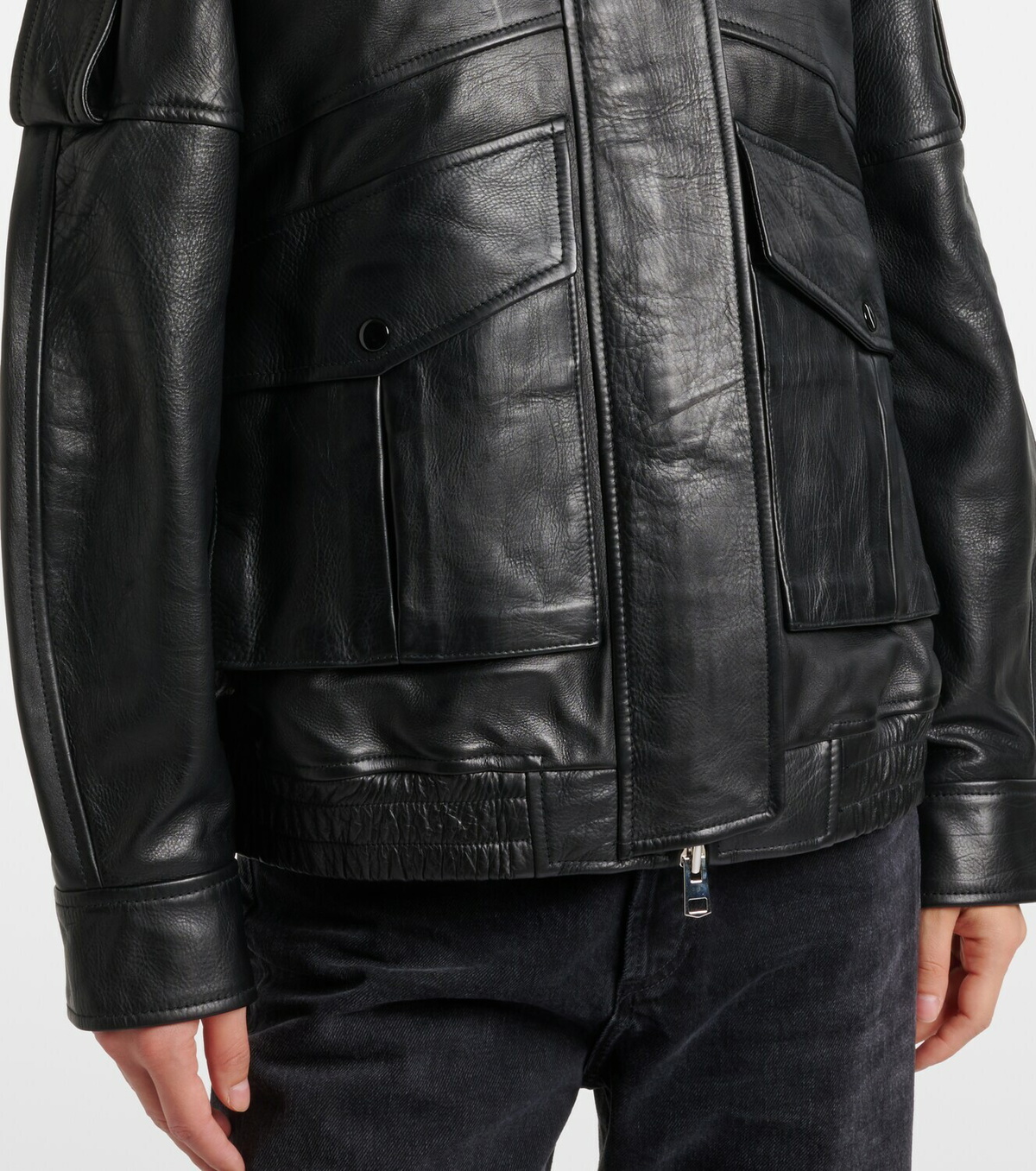 Agolde Avril oversized leather jacket