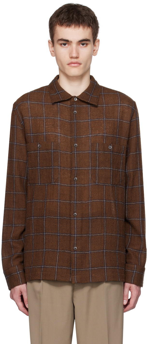 calder brown check shirt