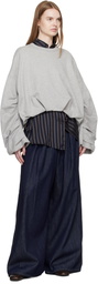 Dries Van Noten Gray Draped Sweatshirt