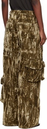 Collina Strada Khaki Velvet Lawn Cargo Pant