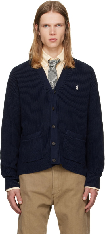 Photo: Polo Ralph Lauren Navy Rib-Knit Cardigan