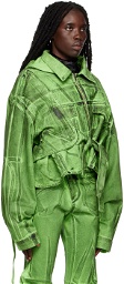Ottolinger Green Cropped Denim Jacket