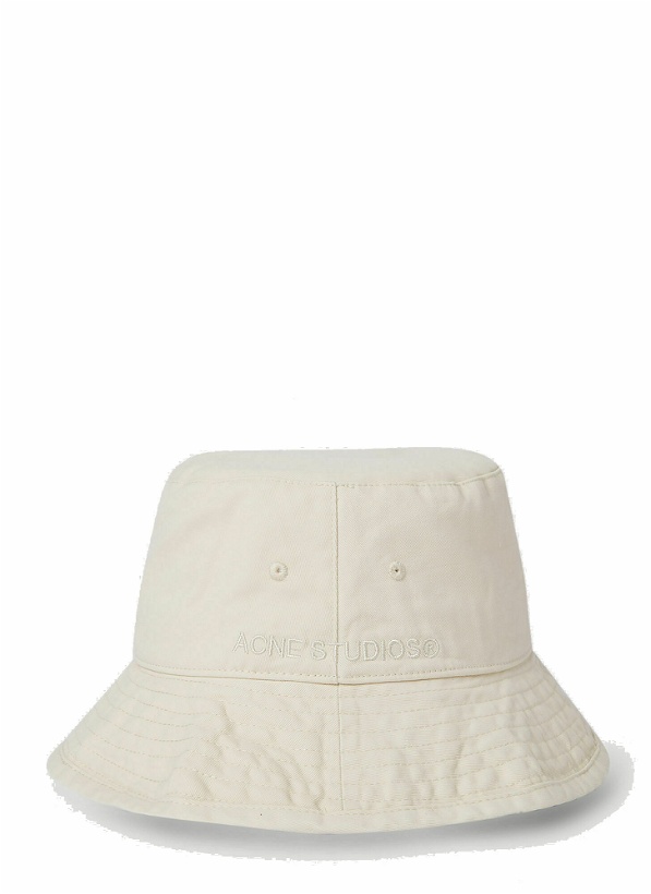 Photo: Logo Embroidery Bucket Hat in Cream