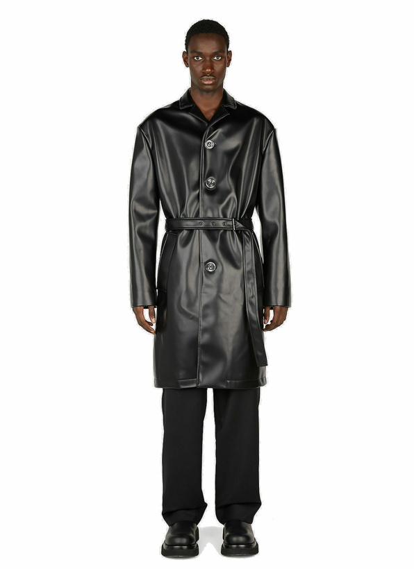 Photo: Acne Studios - Faux Leather Trench Coat in Black