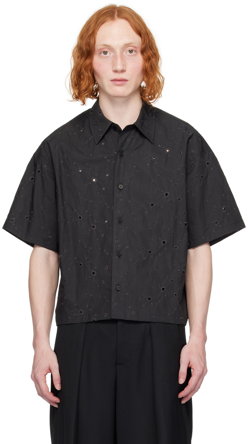 VEIN Black Tucked Shirt