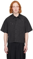 VEIN Black Tucked Shirt