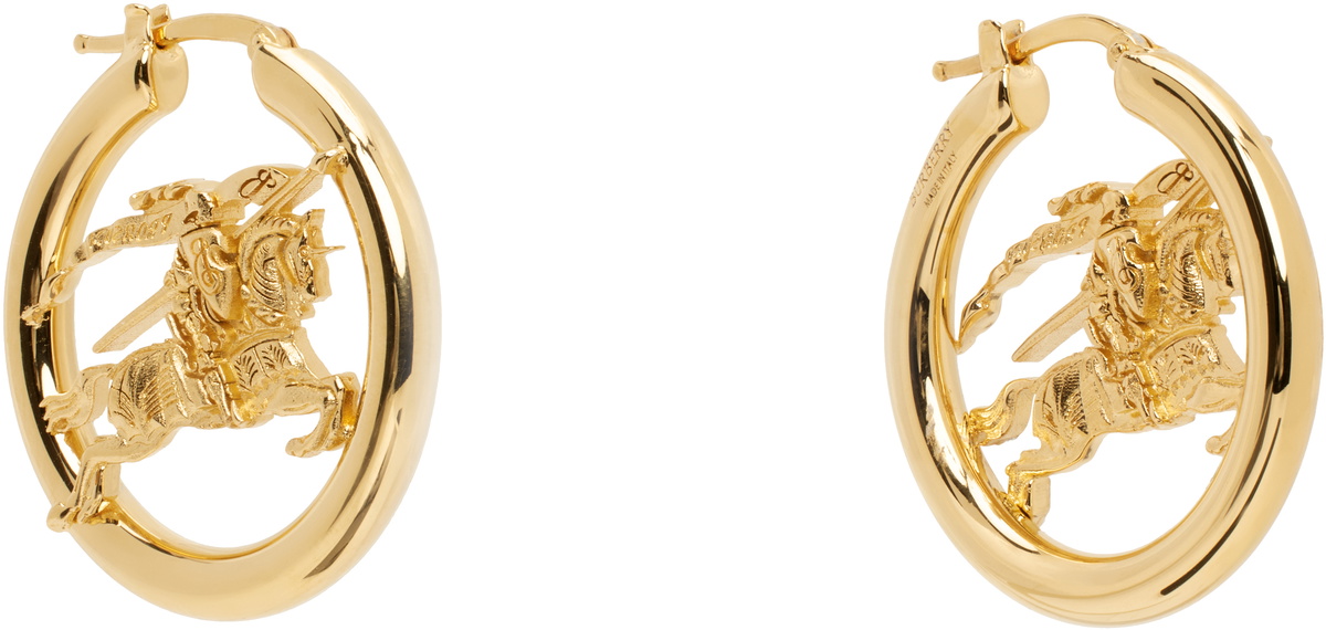 Burberry Gold EKD Hoop Earrings