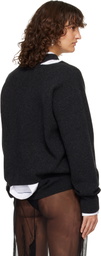 Simone Rocha Gray Merino Seam Bite Sweater