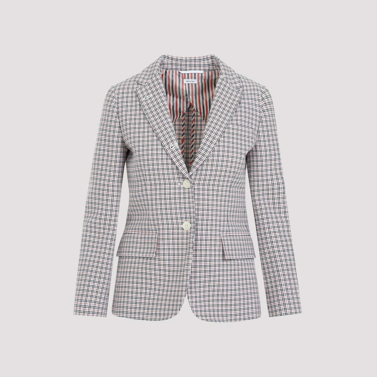 ジャケット THOM BROWNE SMALL CHECK COTTON JACKET Thom Browne Small Check Cotton Jacket Thom Browne
