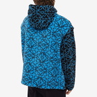 Loewe Men's Anagram Jacquard Fleece Jacket in Black/Turquoise