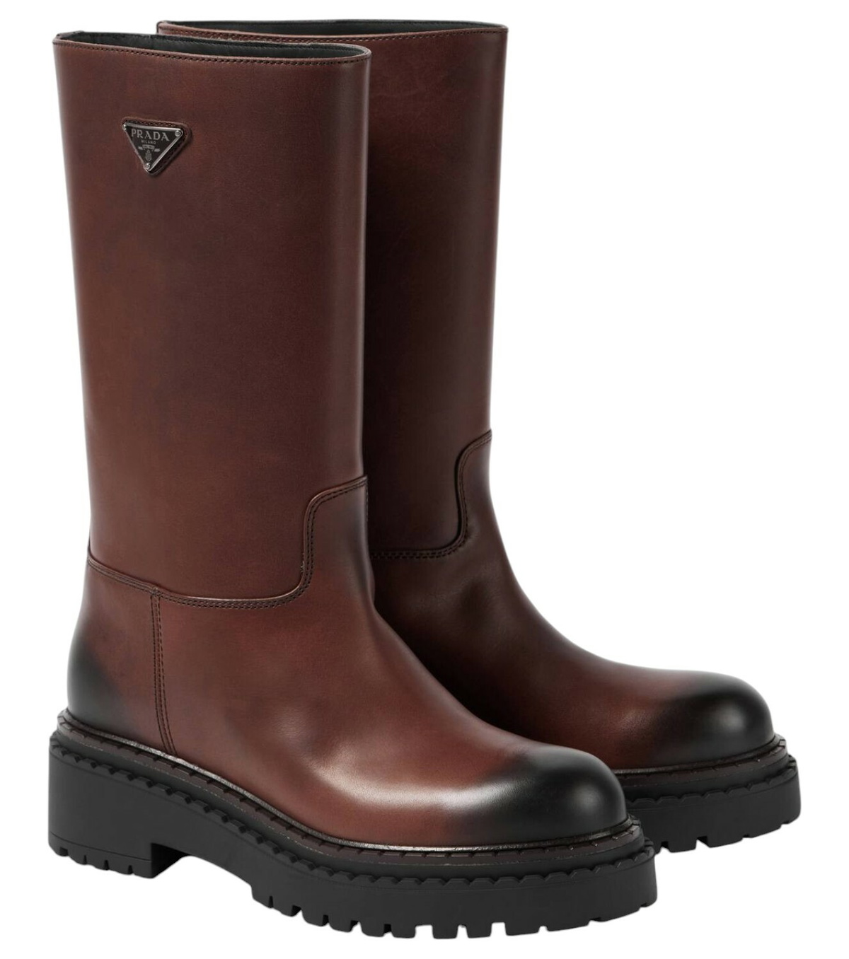 靴 prada belt leather engineer boots Black Leather boots | PRADA