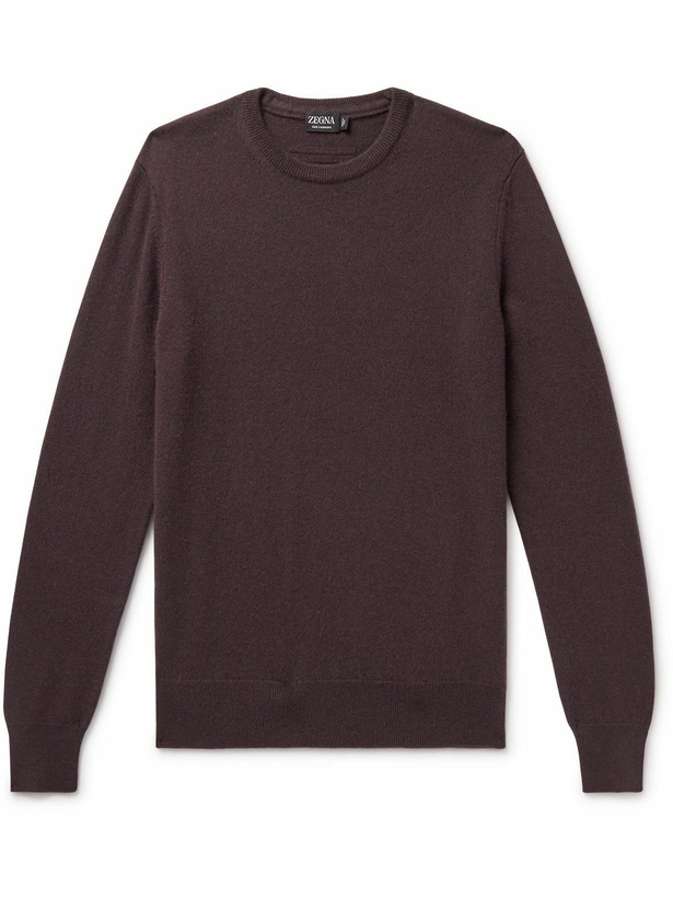 Photo: Zegna - Slim-Fit Oasi Cashmere Sweater - Burgundy