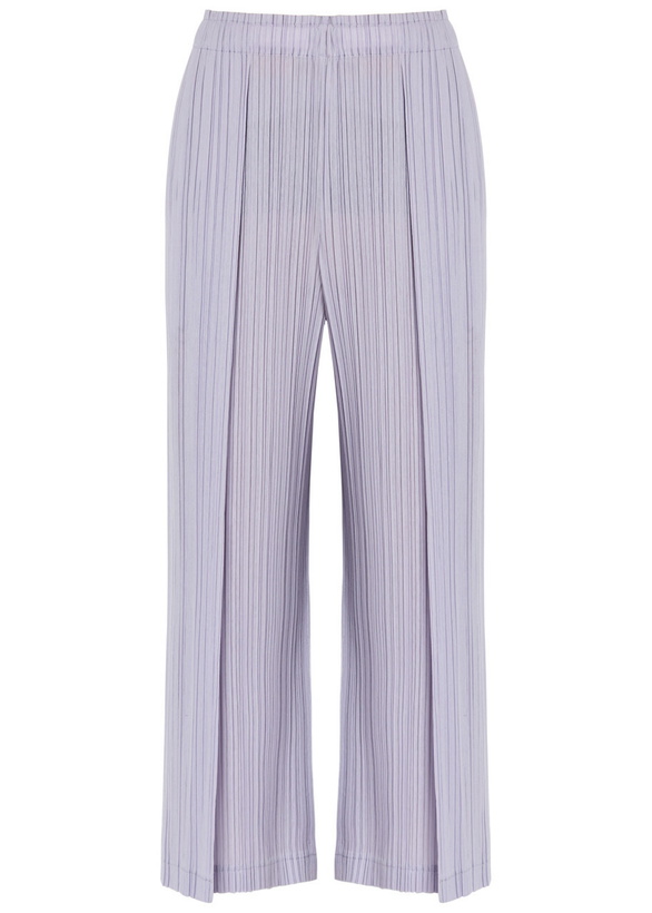 Photo: Pleats Please Issey Miyake Pleated Wide-leg Woven Trousers Light Purple