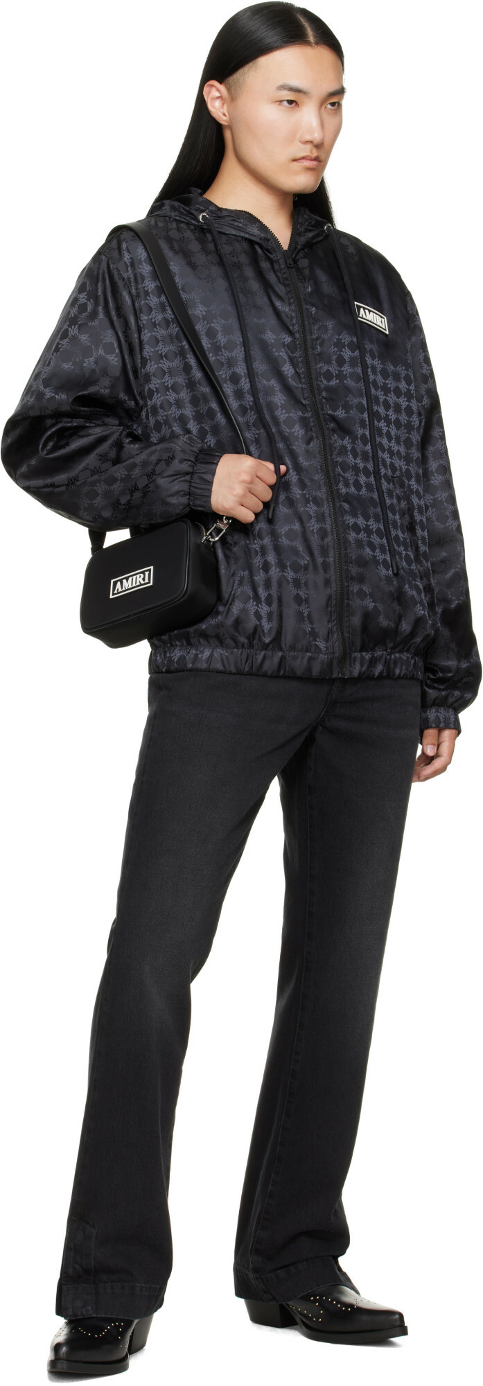 AMIRI Black MA Quad Windbreaker Jacket