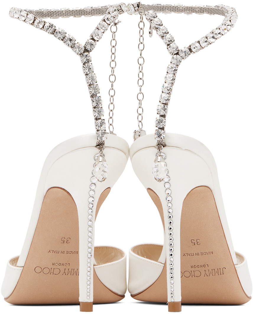 Jimmy Choo White Saeda 100 Heeled Sandals