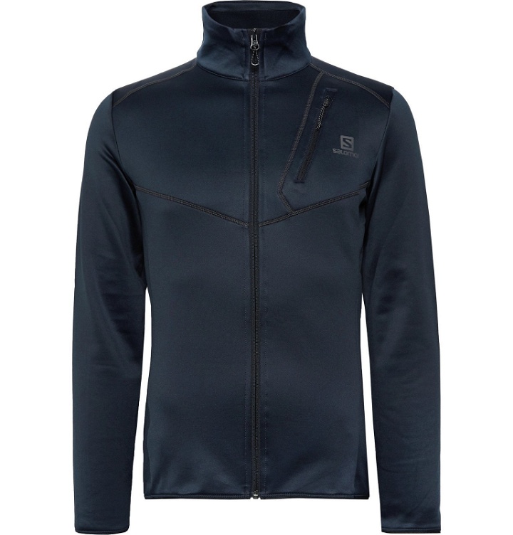 Photo: Salomon - Discovery Stretch-Jersey Zip-Up Mid-Layer - Blue