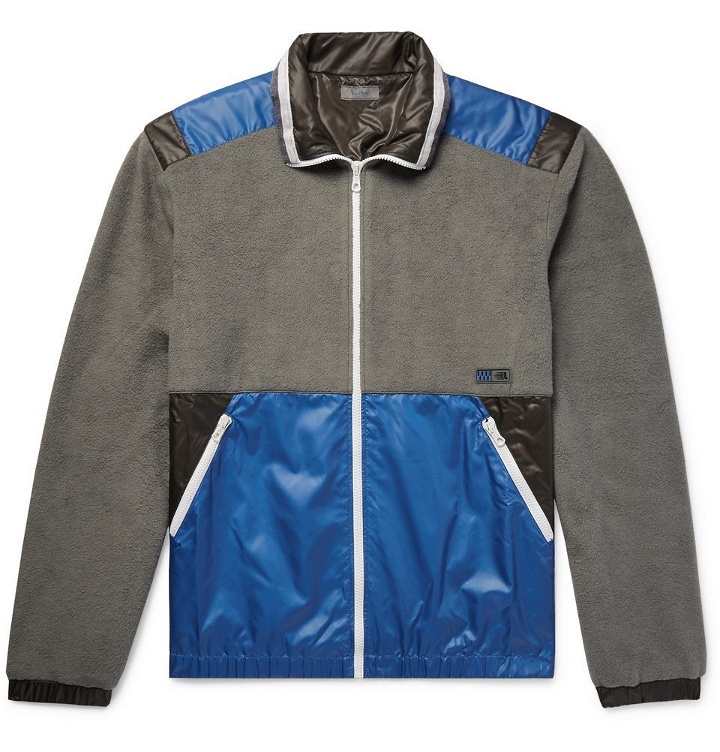 Photo: Lanvin - Panelled Cotton-Fleece and Shell Jacket - Men - Gray