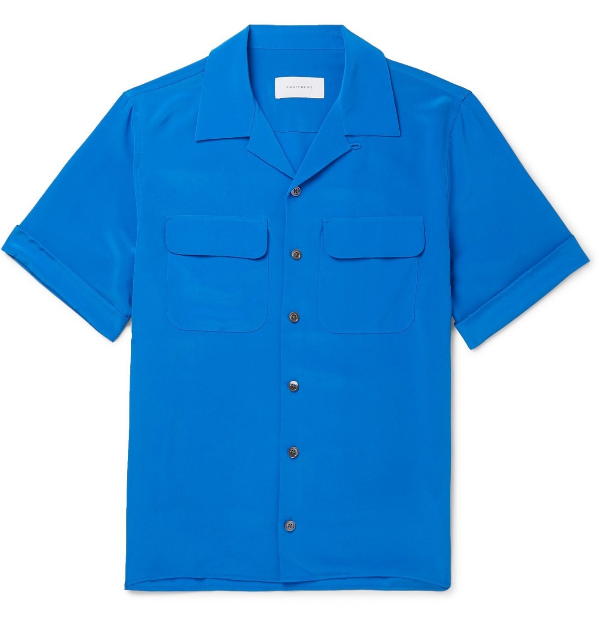 Photo: EQUIPMENT - The Original Camp-Collar Silk Shirt - Blue