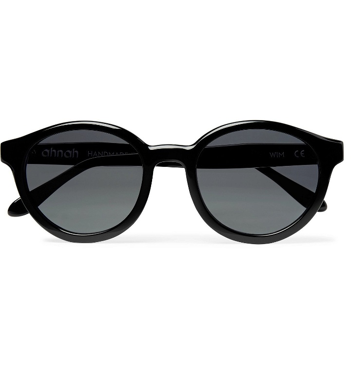 Photo: ahnah - Wim Round-Frame Bio-Acetate Sunglasses - Black