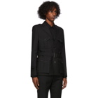 Saint Laurent Black Wool Military Blazer