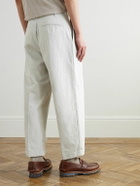 Beams Plus - Tapered Pleated Cotton-Twill Trousers - Neutrals